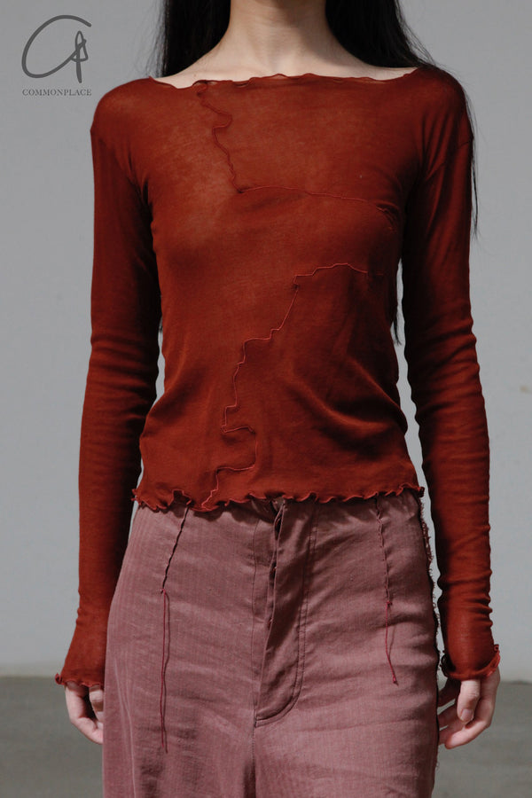 BASERANGE turtleneck sweater TOGEL-CG-AU23 burn red